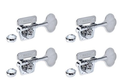 (4) Wilkinson Cloverleaf Bass Guitar Tuning Pegs Machine Heads Open Gear Chrome