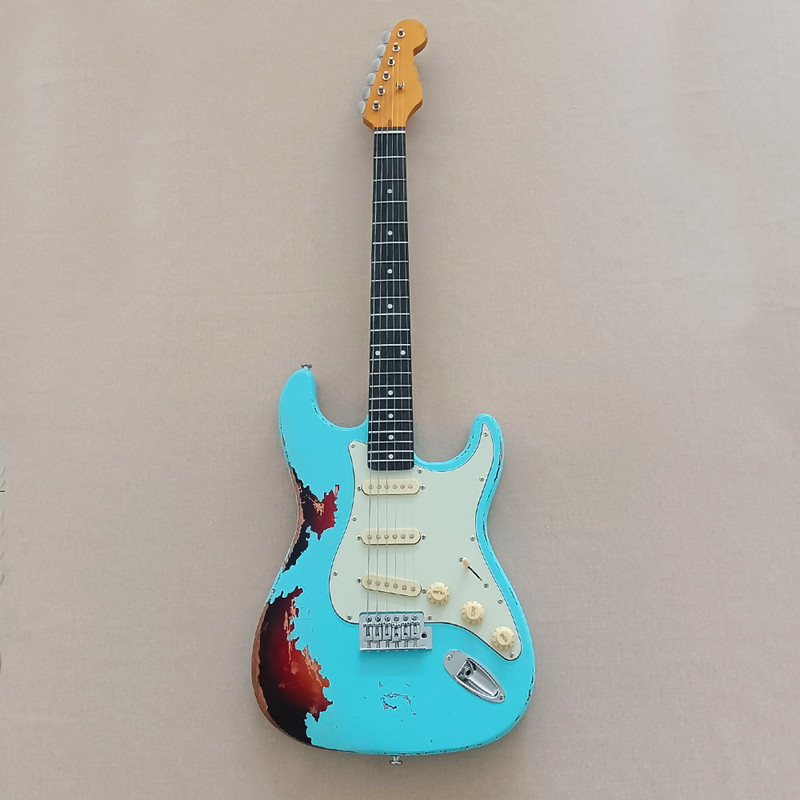 Old Aged Electric Guitar Rosewood Fretboard Mahogany Body Rosewood Fretboard