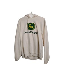 John Deere Midweight Fleece Hoodie Sweatshirt, NWT, Grey Medium