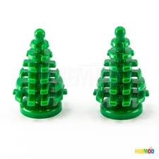 Lot of 2 Genuine LEGO Plant Spruce Tree Pine Small 2435 2x2x4 Green Castle Town