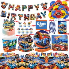 Hot Wheels Birthday Set Party Decoration Racing Car Disposable Tableware Balloon