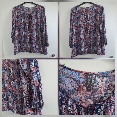Luftige Bluse, Größe 46, Multiblu, Blumen