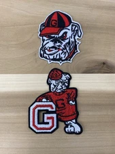 Set Of 2 Georgia Bulldogs Mascot Embroidered Iron On Patches 3”