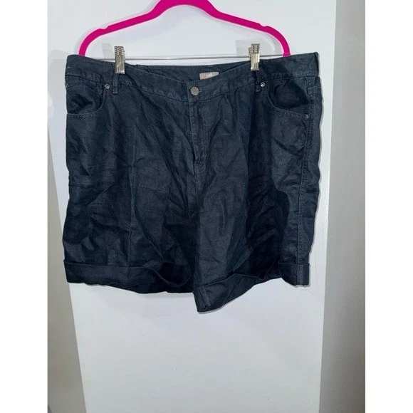 J. Jill navy blue 100% linen dress casual shorts women's plus size 18