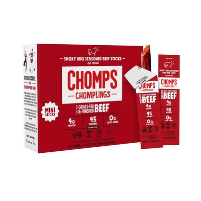 Delicious Smoky BBQ Beef Jerky Sticks - 24-Pack of Grass-Fed, Gluten-Free Snacks