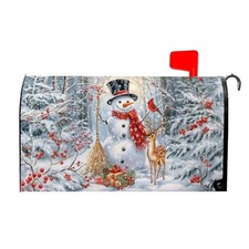 Mailbox Covers Magnetic Standard Size 21 x 18 Inch 21x18 in Winter Snowman