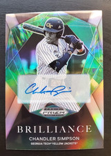 2022 Prizm Draft Picks Chandler Simpson Brilliance Silver Prizm Auto #BR-CS Rays