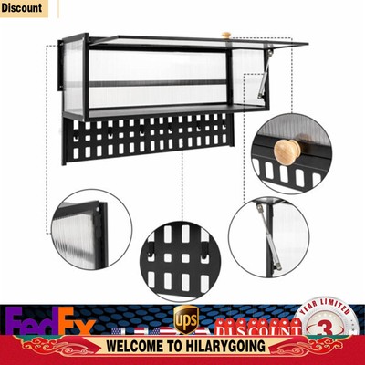 Wall-mounted Cabinet Kitchen Flip-Up Door Cabinet Shelf Storage Organizer 55lbs
