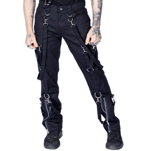 Heartless Midas Black Bondage Pants • Ships in 2-4 Weeks • Gothic - Picture 1 of 3