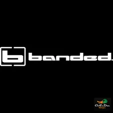 BANDED GEAR b LOGO VINYL WINDOW DECAL STICKER TRUCK BOAT ATV HORIZONTAL WHITE 5"