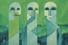 Digital painting of Art In Heart , A strange columns, AI Art, Art In Heart