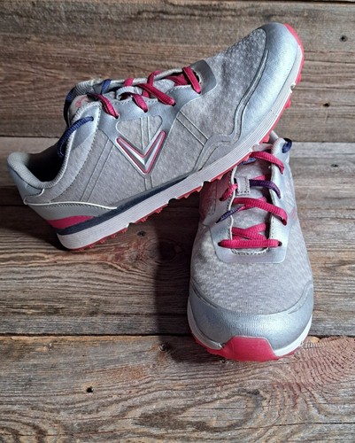 Callaway Womens Size 9.5B Golf Cleats Rubber Pink/Gray - Picture 3 of 13
