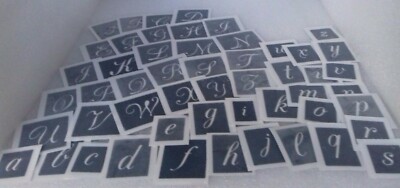 75 x große Kleinbuchstaben & Großbuchstaben Schablone (Mix) zum Ätzen von Glasalphabet