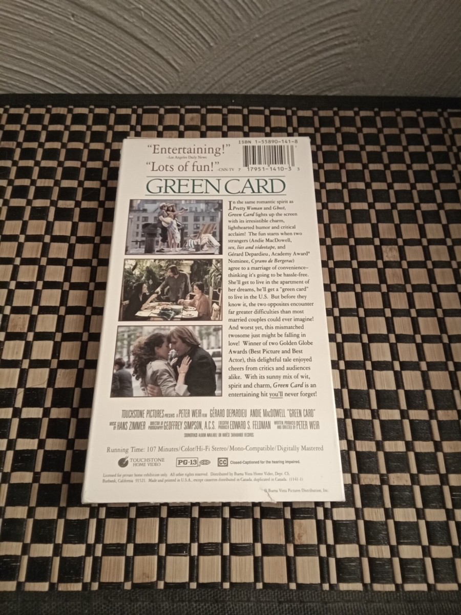 Green Card (VHS, 1991) B1 717951141033| eBay