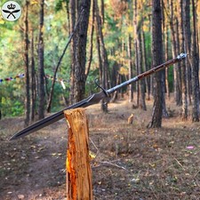 Hand Forged Viking Spear - 27 Inch Sharp Blade - 5160 Carbon Steel