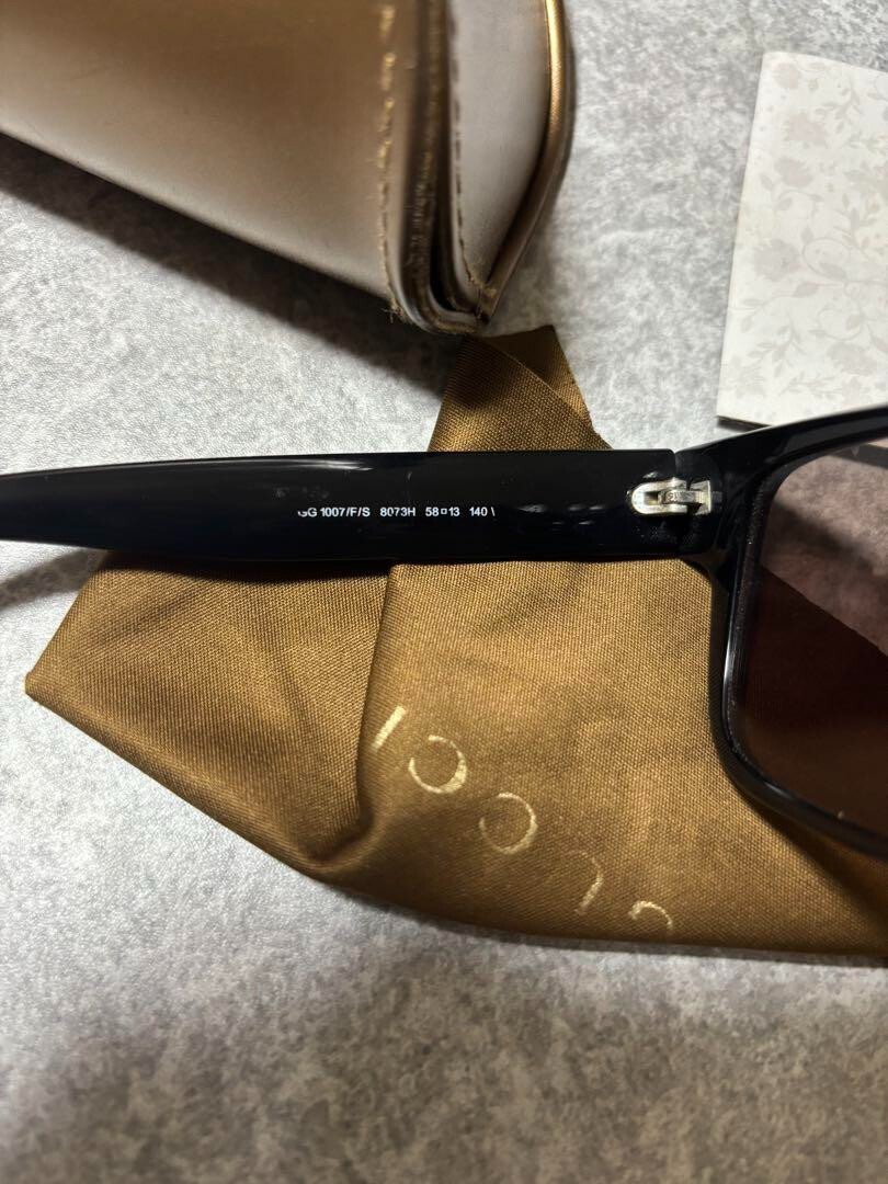 GUCCI サングラス 黒　GG 1007/F/S 8073H GUCCI Sunglasses Black GG 1007/F/S 8073H Side Logo Lens Brown With