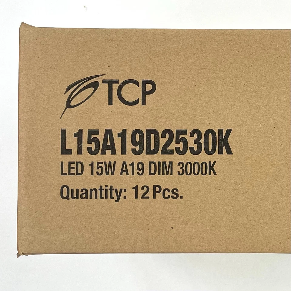 12x 15W (100W replacement) 3000K A19 1600 Lumen LED Light Bulb TCP L15A19D2530K - Image 2 of 4