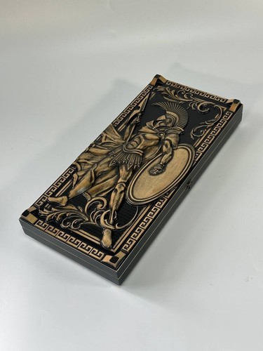 Wooden Backgammon Set Gladiator, Ancient Rome, Game Board, Dice Game, 19.7x9.1" - Picture 3 of 7