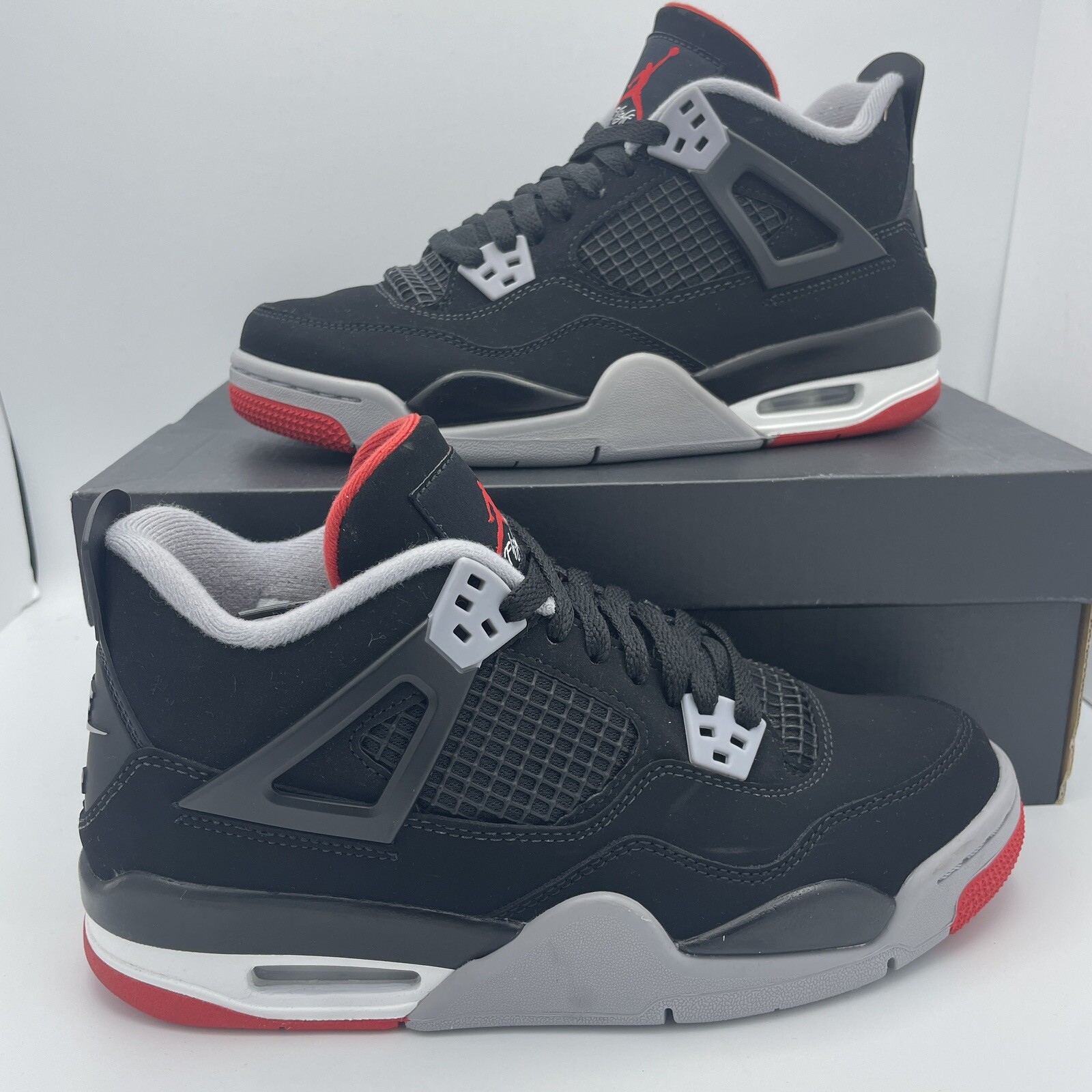 Nike Air Jordan Bred 4 Retro 2019 Black Red 408452… Gem