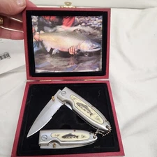 Fighter Plus Folding Pocket Knife Set Wild Fish NIB