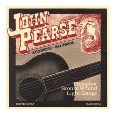 John Pearse Acoustic Guitar Strings 12-53 Phosphor Bronze Light 600L 
