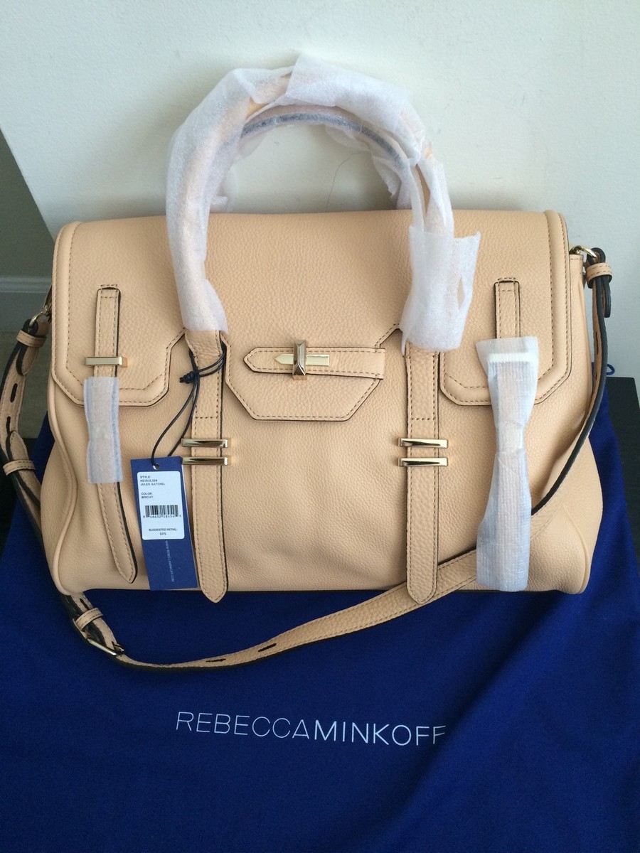 NWT $375 Rebecca MinkoffMinkoff Jules Satchel Biscuit | eBay