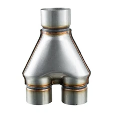 Stainless 3” Single/ 2.75" Dual 10" L Dual Y Pipe Adapter Exhaust Pipe