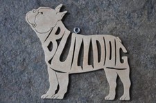 French Bulldog Bull Dog Wood Toy Dog Christmas Ornament Gift Tag