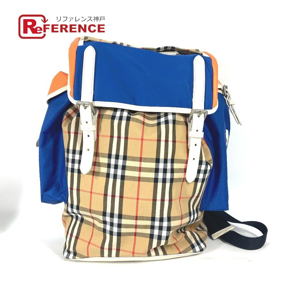 BURBERRY 4078448 Check Backpack Bag Rucksack Beige Men s Used