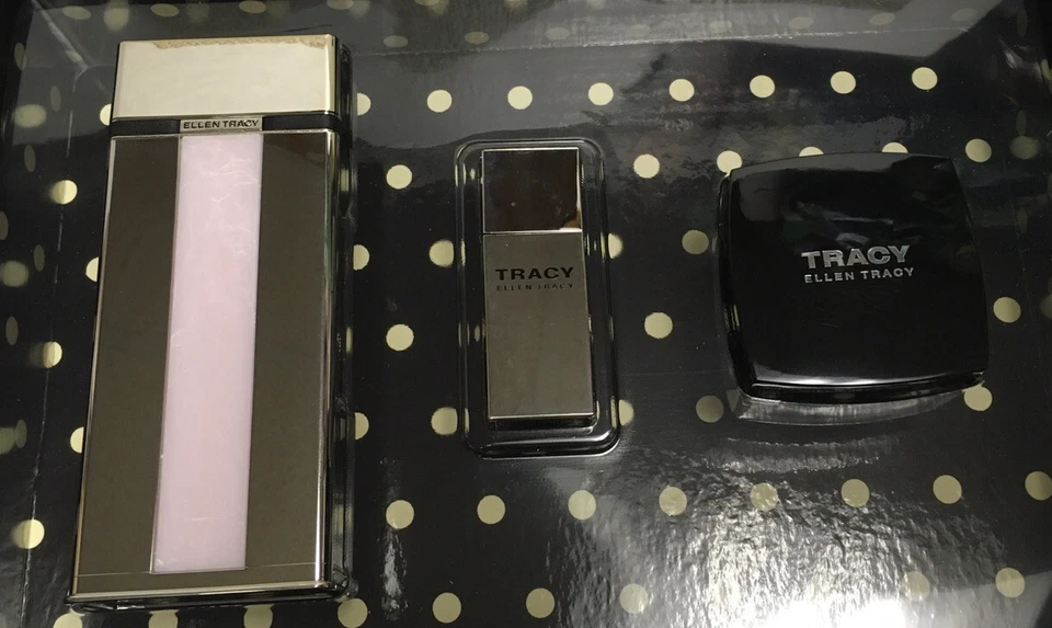 TRACY By ELLEN TRACY JUEGO DE 3 PIEZAS 2,5 EDP + 2 ML MONEDERO SPRAY + 1 OZ CREMA CORPORAL NUEVO EN CAJA Foto 3 de 4