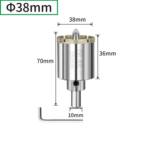 Diamantbohrer 16mm - 120mm Bohrkrone Lochsäge Fliesenbohrer Keramik Marmor Glas - Picture 22 of 41