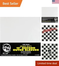Archival Quality 100 Vinyl Record Sleeves - 12-3/4x12-1/2 Design for Perfect Fit