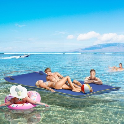 9' x 6' Lily Pad Floating Mat, Floating Water Pad for Lake, Blue