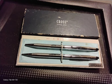 3501 cross century pen and pencil set new in box chrome vintage instrument