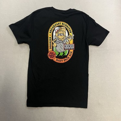 KILOKILO BREWING California Doobies Breakfast T-Shirt Mens Size Medium Black Tee