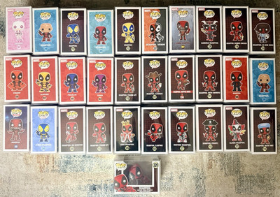 Deadpool Funko Pop Lot 31 New IN PROTECTORS NO DOUBLES over $550 PPG Value