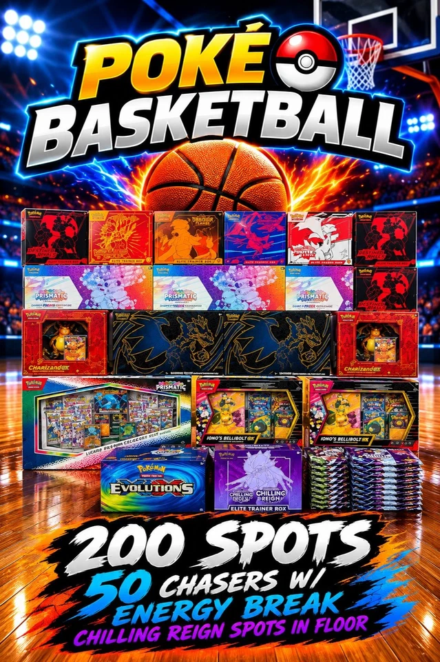 Poke Basketball W/ Evolving Skies Energy Break- Sealed Surprise Set