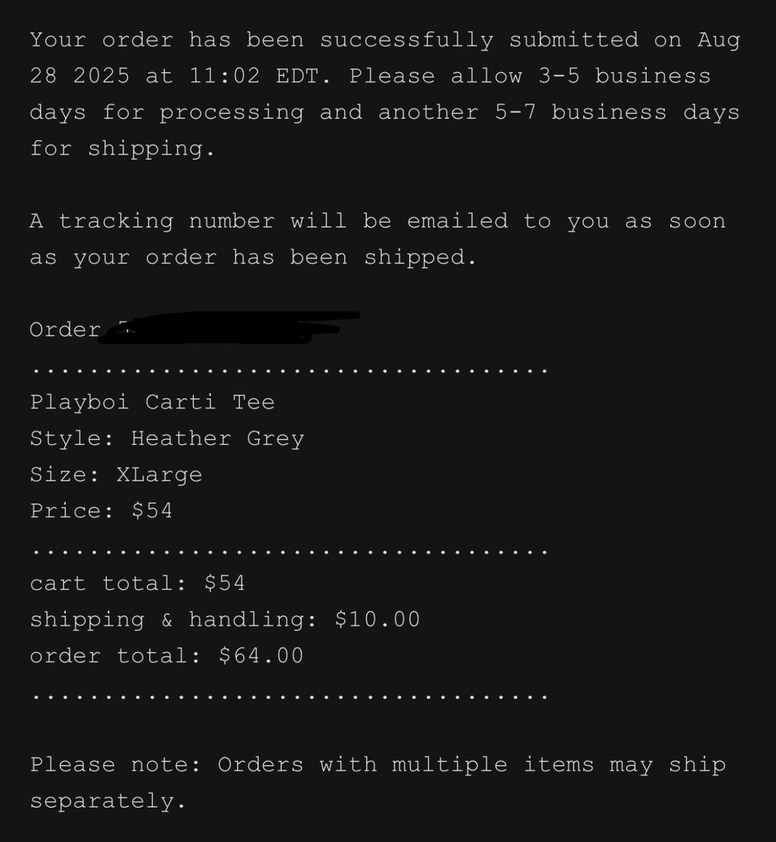 Supreme Playboi Carti Tee Heather Grey (FW25) - SIZE XL