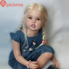Reborn Baby Doll 30" Huge Finished Doll Toddler Girl Artist Toy Hand-Rooted Hair