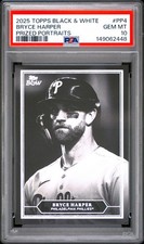 2025 Topps Black & White Bryce Harper Prized Portraits #PP4 Phillies PSA 10