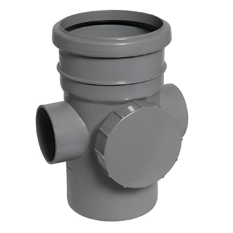 FloPlast 110mm Soil Access Socket/Spigot Grey - Image 3