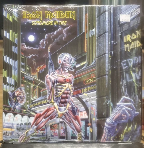 New IRON MAIDEN Somewhere In Time YELLOW Vinyl Record 2024 Walmart Reissue LP