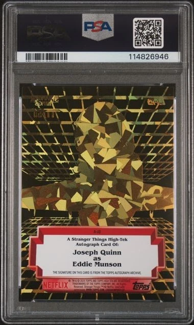 STRANGER THINGS TOPPS HIGH-TEK JOSEPH QUINN/EDDIE MUNSON AUTOGRAPH CARD #/50!! - Image 2 of 2