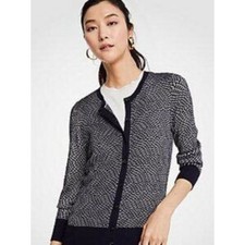 NWT Ann Taylor Geo Wave Lightweight Knit Cardian M