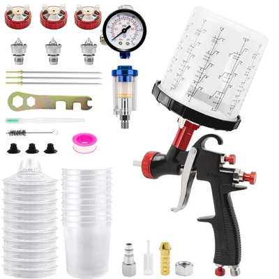 #ad R500 LVLP Air Spray Gun 1.3 1.7 2.0mm Nozzle Paint Sprayer Gun w 22oz.Mixing Cup $59.48