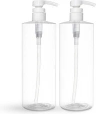 BRIGHTFROM Empty Shampoo Pump Bottles, 32 OZ / 1 Liter, BPA-Free Clear 