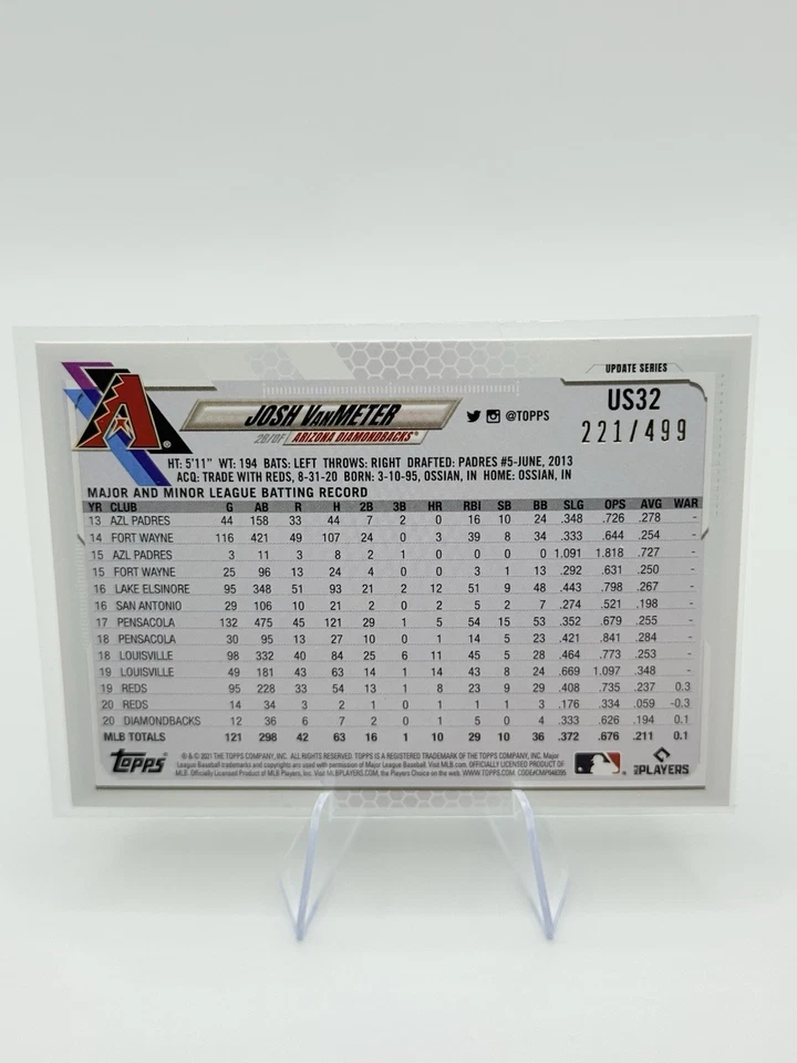 2021 Topps Update Series - Josh VanMeter #US32 Green Foil /499 - Image 2 of 3