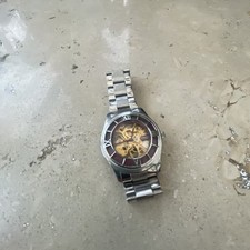 Skeleton Design Stainless Steel Watch