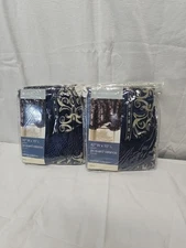 St 2 Essential Home Monroe Collection 42" W x 15" L jacquard valance in navy. Nw