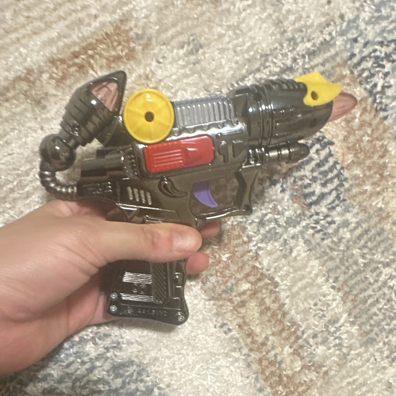 Light-Up Space Ray Gun Toy Blaster, Plastic Sci-Fi, Silver/Black, Ages 4-11